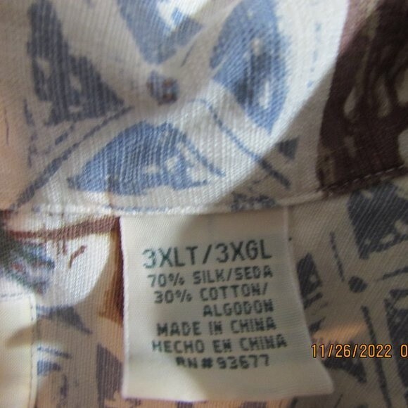 ST JOHN'S BAY MEN'S PRINTED DRESS SHIRT SIZE 3XLT PALM TREES COLLARED SI… - Picture 4 of 8